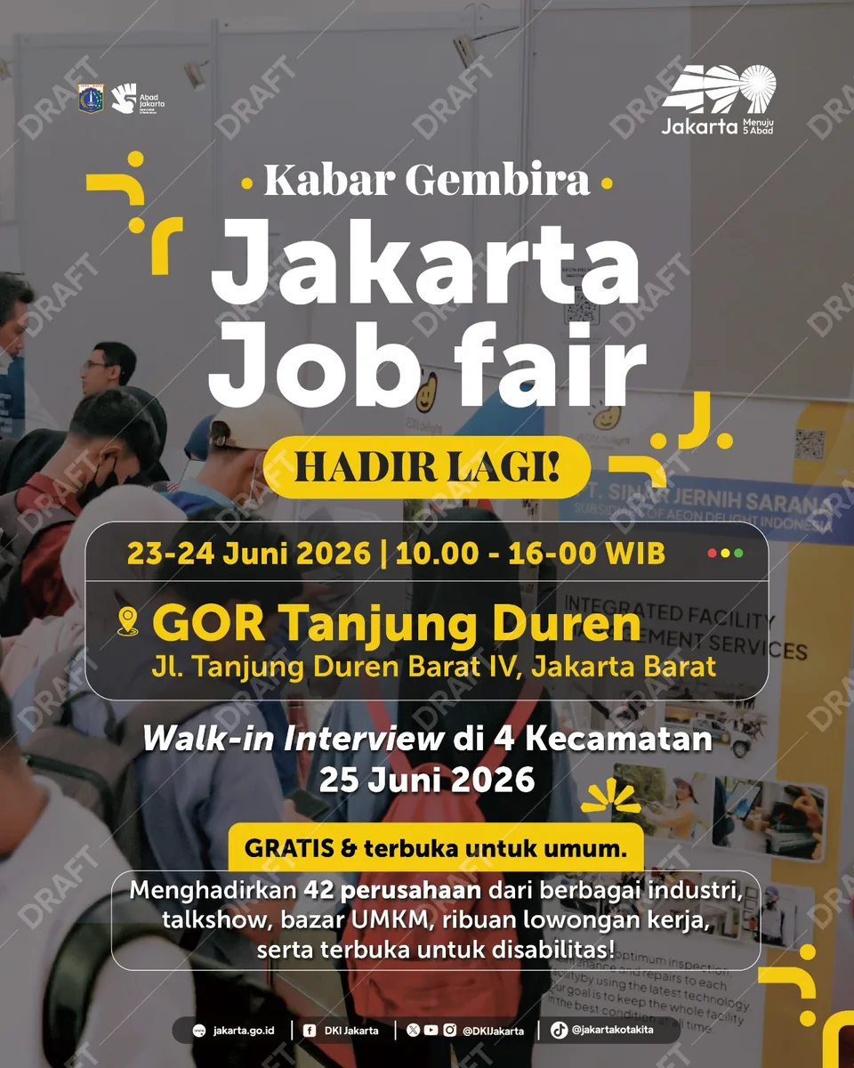 Job Fair Kabupaten Subang 2026 (Suku Dinas TKTE Wilayah Kabupaten Subang Barat) : 23-24 Juni 2026